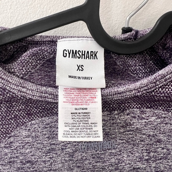 Gymshark Heathered Purple Long Sleeve Crop Top and Leggings - Picture 5 of 5